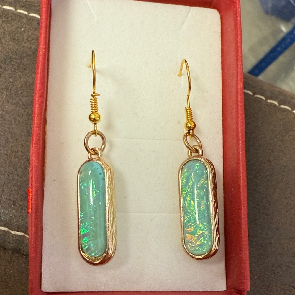 Elegant Gold and Opal Earrings